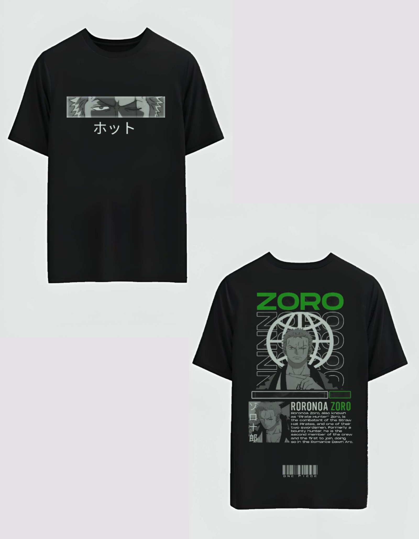 Roronoa Zoro - One Piece Dual Print Oversized T-shirt - AnimexSchool