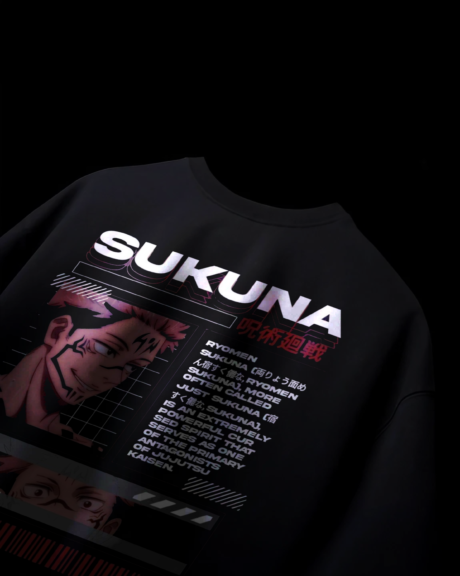 Sukuna Jujutsu Kaisen Dual Print Oversized T-shirt