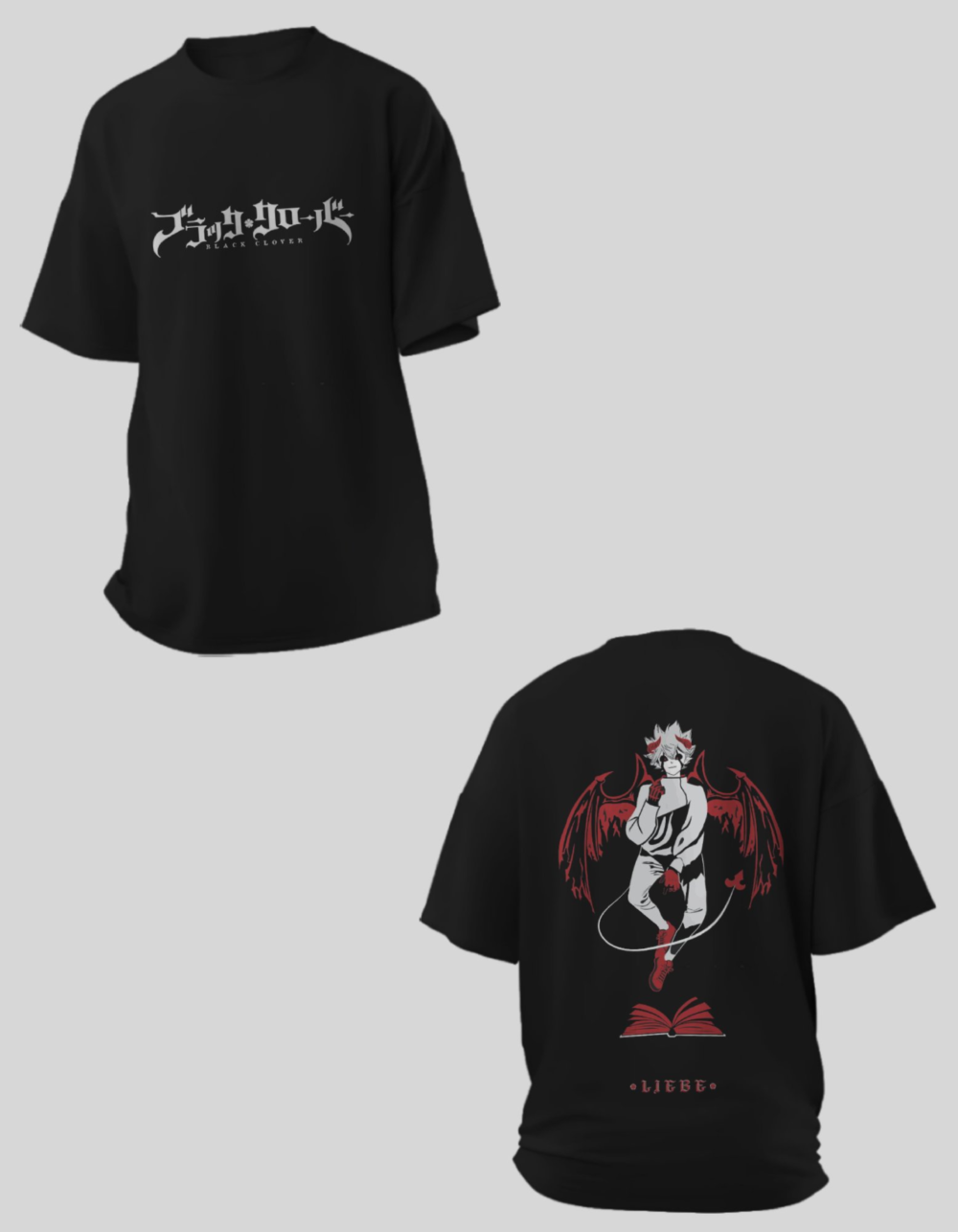 “Black Clover – Liebe-Asta” Women’s Dual Print T-Shirt | Official Black Clover Anime T-shirts In India