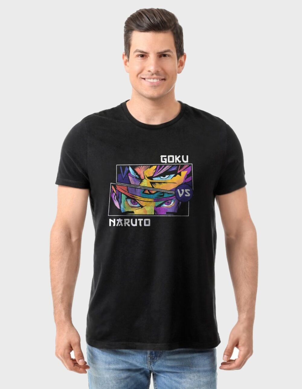 Goku vs Naruto Front Print T-Shirt